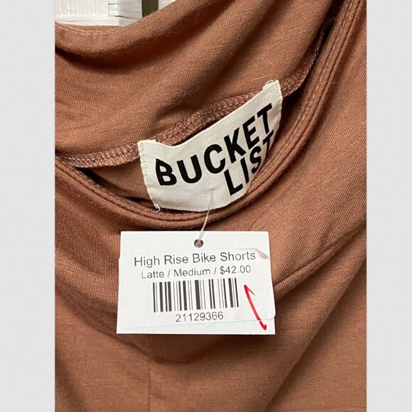 NWT Bucket List Brown Stretch Bicycle Shorts Size M - Picture 3 of 4